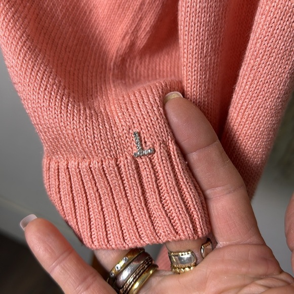 LaFayette 148 New York Pink Salt Mélange Zip Front Cardigan Sweater Size XXL - Picture 11 of 15